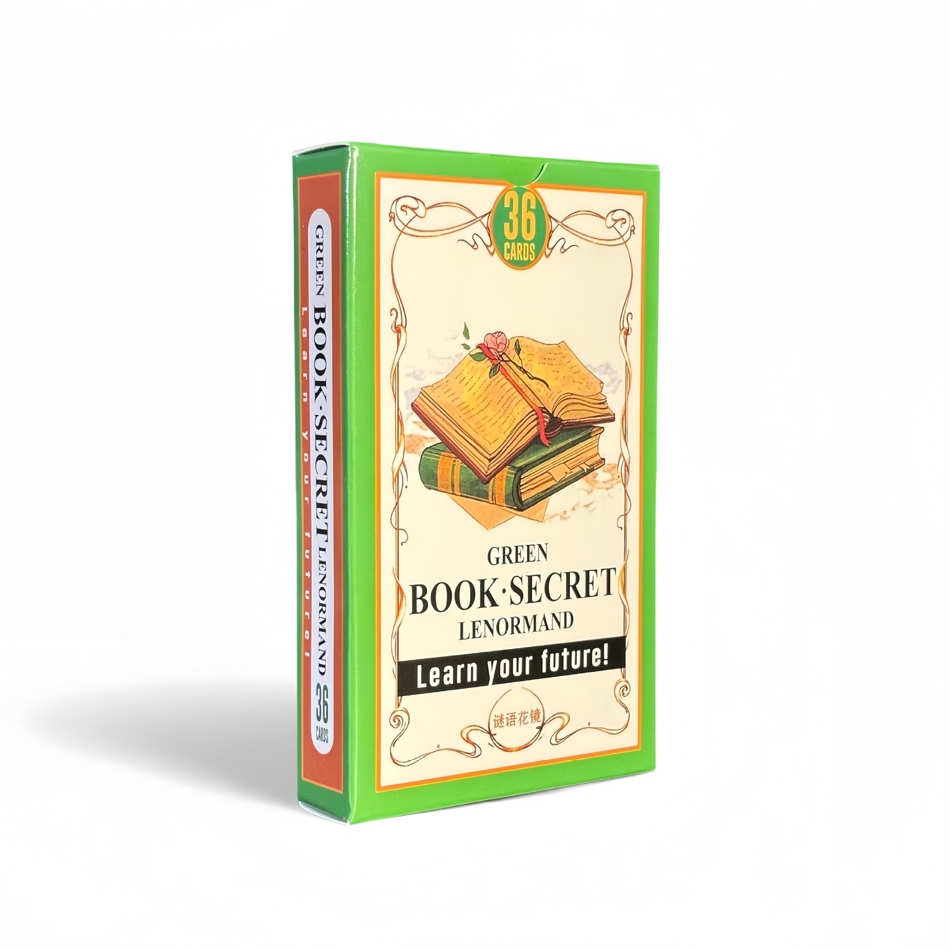 Tarot Cards Deck With Guidebook - بطاقات لينورماند السحرية الخضراء، 36 قطعة،