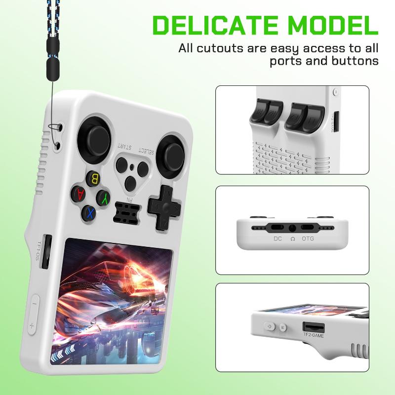 غطاء حماية من السيليكون لجهاز  - مراجعة Retro Handheld Game Console R36S وسعره